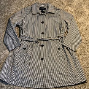 Lands' End Black and White Trench Coat